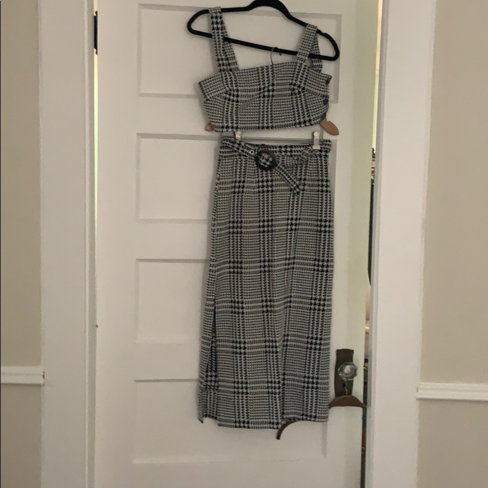 Free People cropped top and skirt set